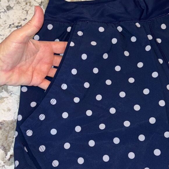 Lands End Swim/Board Shorts Navy White Polka Dot NEW 4 - Picture 4 of 10